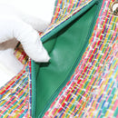 CHANEL Double Flap Matelasse 25 Chain Bag tweed Multicolor Gold CC Auth 142314SM-21