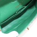 CHANEL Double Flap Matelasse 25 Chain Bag tweed Multicolor Gold CC Auth 142314M-11