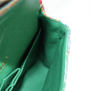 CHANEL Double Flap Matelasse 25 Chain Bag tweed Multicolor Gold CC Auth 142314SM-24