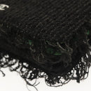 CHANEL Chain Wallet Tweed Black Silver CC Auth 142315-12