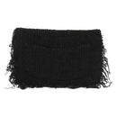 CHANEL Chain Wallet Tweed Black Silver CC Auth 142315-3