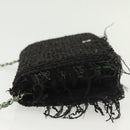 CHANEL Chain Wallet Tweed Black Silver CC Auth 142315-5