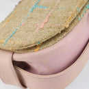 CHANEL Choco Bar 2.55 Shoulder Bag tweed 2way Beige Gold CC Auth 142316-13