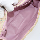 CHANEL Choco Bar 2.55 Shoulder Bag tweed 2way Beige Gold CC Auth 142316-19