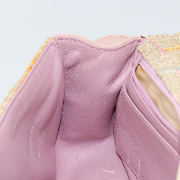 CHANEL Choco Bar 2.55 Shoulder Bag tweed 2way Beige Gold CC Auth 142316