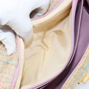 CHANEL Choco Bar 2.55 Shoulder Bag tweed 2way Beige Gold CC Auth 142316-22