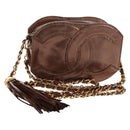 CHANEL COCO Mark Chain Shoulder Bag Caviar Skin Bronze Gold CC Auth 142318V-1