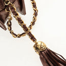 CHANEL COCO Mark Chain Shoulder Bag Caviar Skin Bronze Gold CC Auth 142318V-19