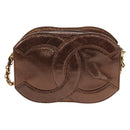 CHANEL COCO Mark Chain Shoulder Bag Caviar Skin Bronze Gold CC Auth 142318V-2