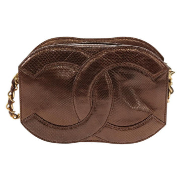 CHANEL COCO Mark Chain Shoulder Bag Caviar Skin Bronze Gold CC Auth 142318V - 0