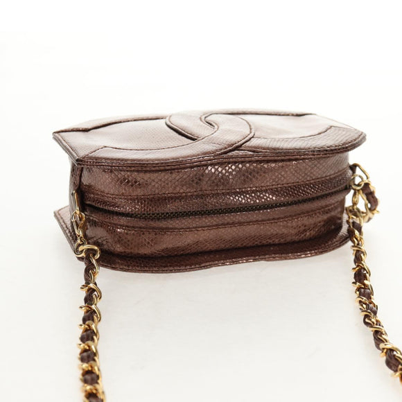 CHANEL COCO Mark Chain Shoulder Bag Caviar Skin Bronze Gold CC Auth 142318V