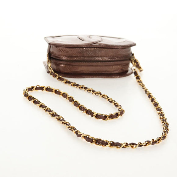 CHANEL COCO Mark Chain Shoulder Bag Caviar Skin Bronze Gold CC Auth 142318V