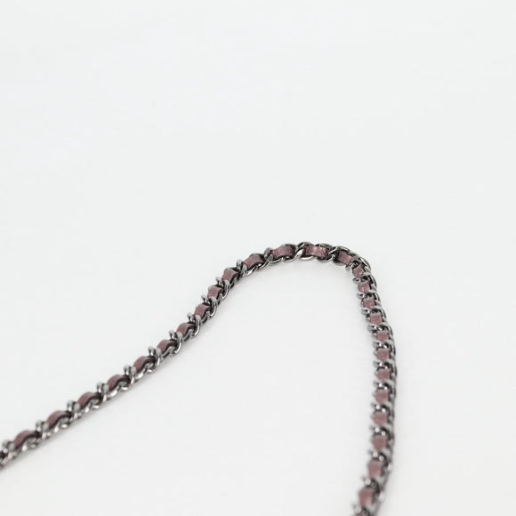 CHANEL Chain Matelasse 2.55 Shoulder Bag Leather Pink Silver CC Auth 142319V