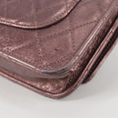 CHANEL Chain Matelasse 2.55 Shoulder Bag Leather Pink Silver CC Auth 142319V-17