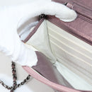 CHANEL Chain Matelasse 2.55 Shoulder Bag Leather Pink Silver CC Auth 142319V-23