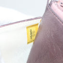 CHANEL Chain Matelasse 2.55 Shoulder Bag Leather Pink Silver CC Auth 142319V-12