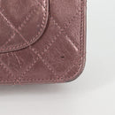 CHANEL Chain Matelasse 2.55 Shoulder Bag Leather Pink Silver CC Auth 142319V-3