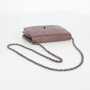 CHANEL Chain Matelasse 2.55 Shoulder Bag Leather Pink Silver CC Auth 142319V-8