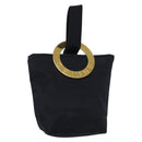 CELINE Pouch Canvas Navy Gold Auth 142320-1