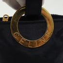 CELINE Pouch Canvas Navy Gold Auth 142320-10