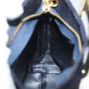 CELINE Pouch Canvas Navy Gold Auth 142320-17