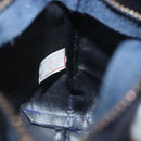 CELINE Pouch Canvas Navy Gold Auth 142320-18