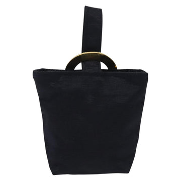 CELINE Pouch Canvas Navy Gold Auth 142320 - 0