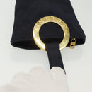 CELINE Pouch Canvas Navy Gold Auth 142320-6