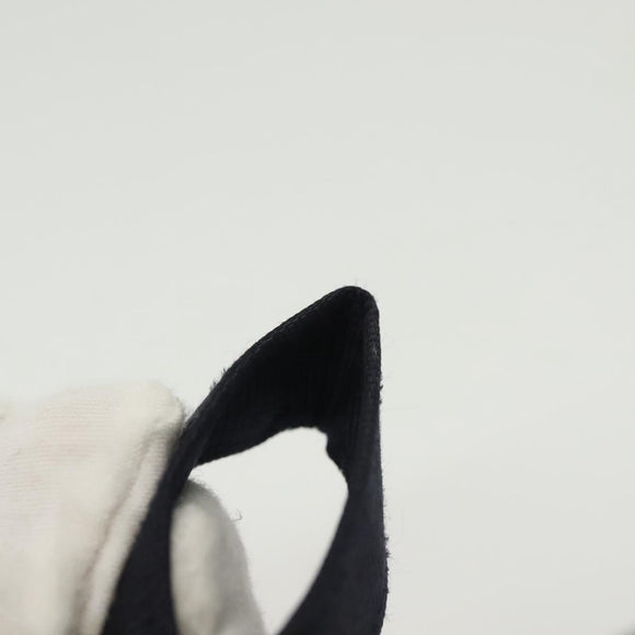 CELINE Pouch Canvas Navy Gold Auth 142320