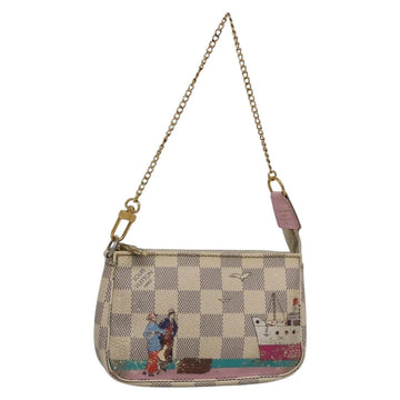 LOUIS VUITTON Damier Azur Mini Pochette Accessoires Pouch N41669 LV Auth 142332