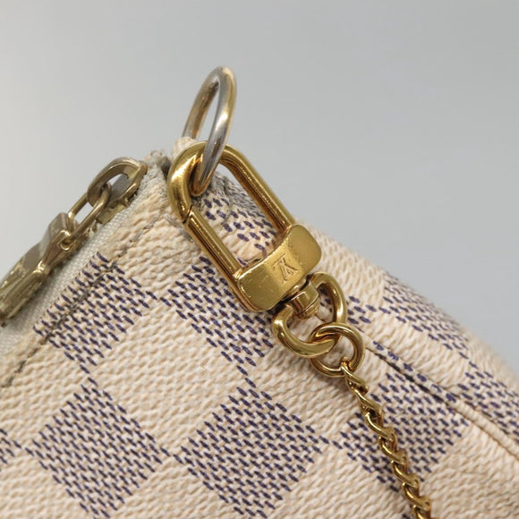 LOUIS VUITTON Damier Azur Mini Pochette Accessoires Pouch N41669 LV Auth 142332