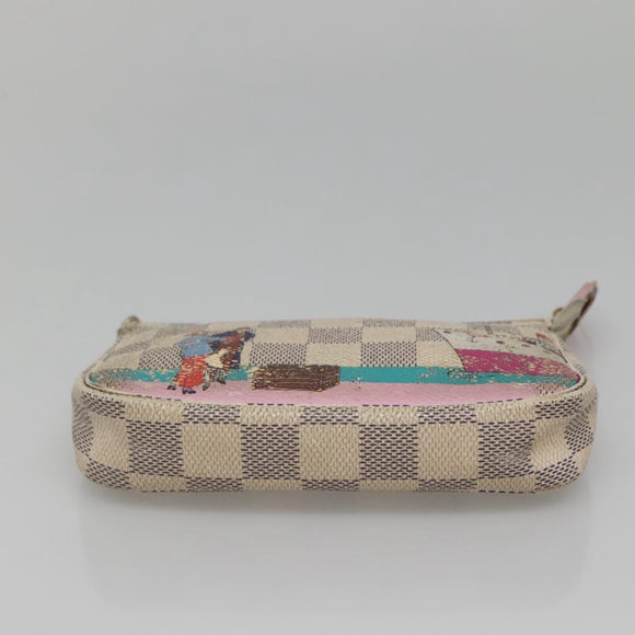LOUIS VUITTON Damier Azur Mini Pochette Accessoires Pouch N41669 LV Auth 142332