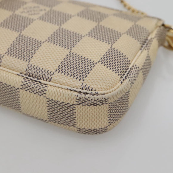 LOUIS VUITTON Damier Azur Mini Pochette Accessoires Pouch N63005 LV Auth 142334
