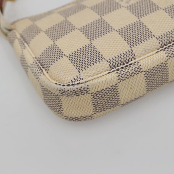 LOUIS VUITTON Damier Azur Mini Pochette Accessoires Pouch N63005 LV Auth 142334