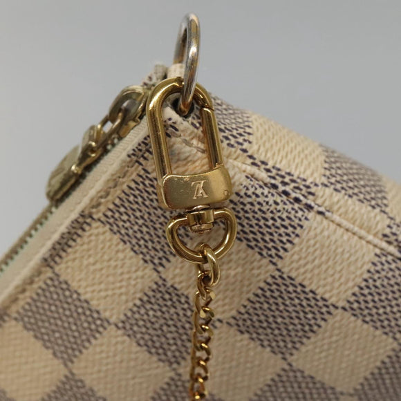 LOUIS VUITTON Damier Azur Mini Pochette Accessoires Pouch N63005 LV Auth 142334
