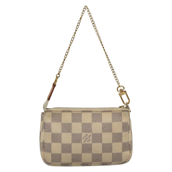 LOUIS VUITTON Damier Azur Mini Pochette Accessoires Pouch N63005 LV Auth 142334