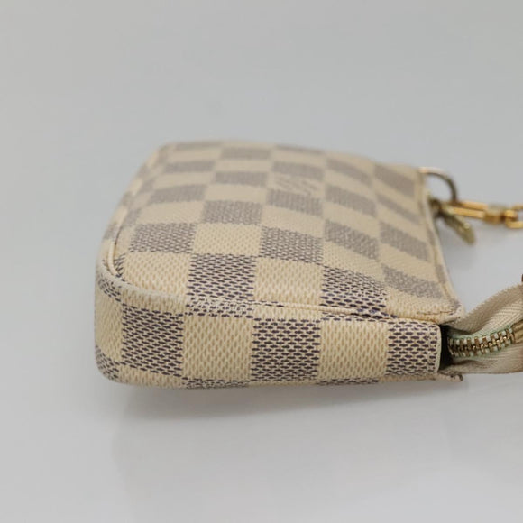 LOUIS VUITTON Damier Azur Mini Pochette Accessoires Pouch N63005 LV Auth 142334