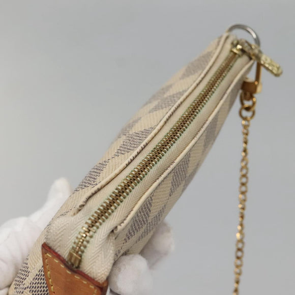 LOUIS VUITTON Damier Azur Mini Pochette Accessoires Pouch N63005 LV Auth 142334