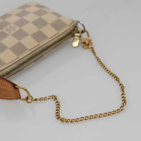 LOUIS VUITTON Damier Azur Mini Pochette Accessoires Pouch N63005 LV Auth 142334