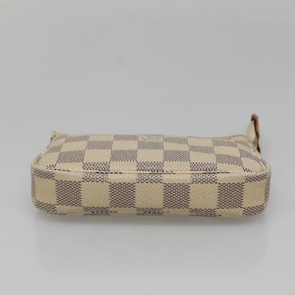 LOUIS VUITTON Damier Azur Mini Pochette Accessoires Pouch N63005 LV Auth 142334