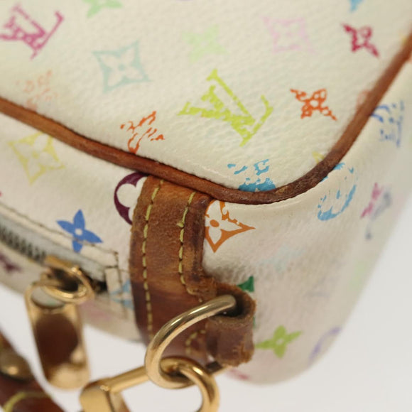 LOUIS VUITTON Monogram Multicolor Trousse Wapity Pouch White M58033 Auth 142339