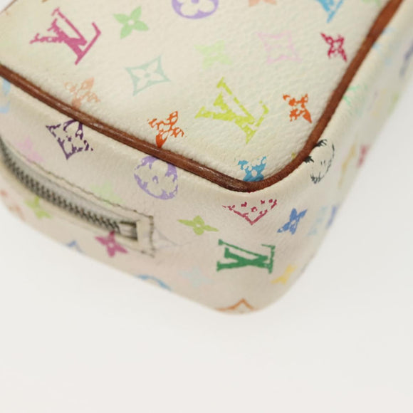 LOUIS VUITTON Monogram Multicolor Trousse Wapity Pouch White M58033 Auth 142339