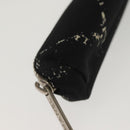 CHANEL Travel Line Pen Case Nylon Black Silver CC Auth 142341-15