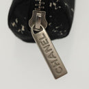 CHANEL Travel Line Pen Case Nylon Black Silver CC Auth 142341-8