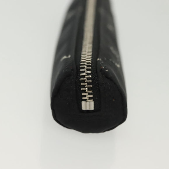 CHANEL Travel Line Pen Case Nylon Black Silver CC Auth 142341