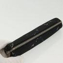 CHANEL Travel Line Pen Case Nylon Black Silver CC Auth 142341-5