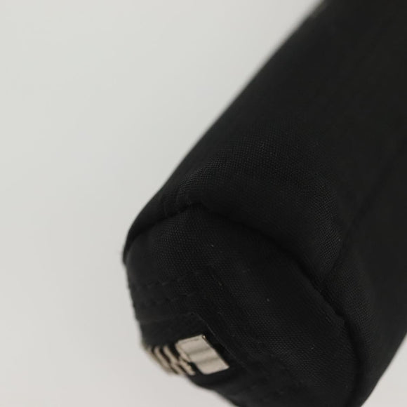 CHANEL Travel Line Pen Case Nylon Black Silver CC Auth 142341