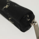 CHANEL Travel Line Pen Case Nylon Black Silver CC Auth 142341-14