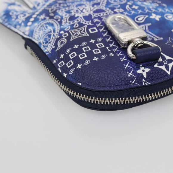 LOUIS VUITTON Monogram Bandana HIGH 5 Pouch White Blue M81410 LV Auth 142343M