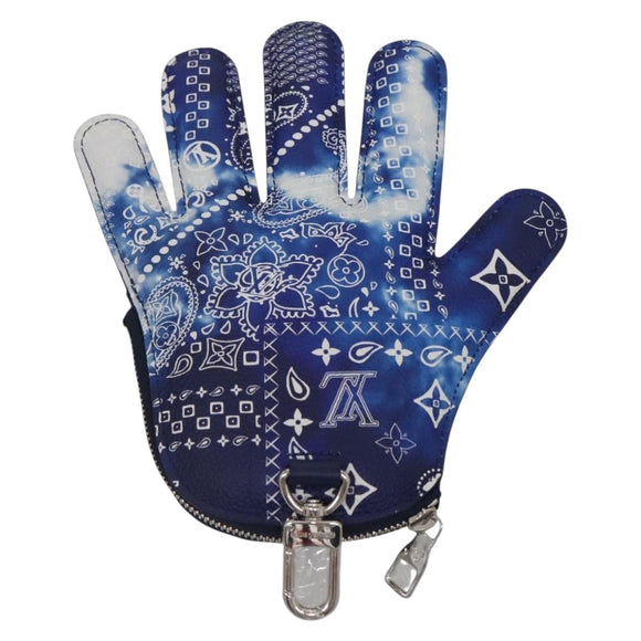 LOUIS VUITTON Monogram Bandana HIGH 5 Pouch White Blue M81410 LV Auth 142343M